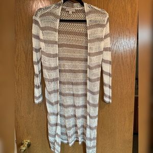Cream striped cardigan